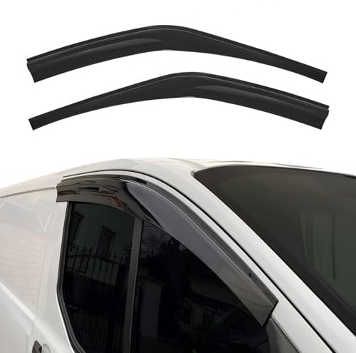 OMAC Windabweiser für Ford Transit Van 2015-2026 Acryl Dunkel 2tlg | Regenabweiser, Schützt vor Regen und Spritzwasser, waschstraßenfest