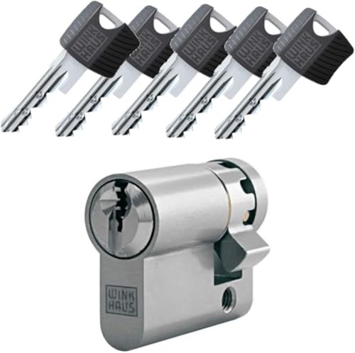 WINKHAUS keyTec RPE Halbzylinder | 10-70 mm | Profilzylinder Schließzylinder mit Aufbohrschutz und Pickingschutz | Patentschutz (2029) | 5 Schlüssel & Sicherungskarte | Einzelschließung