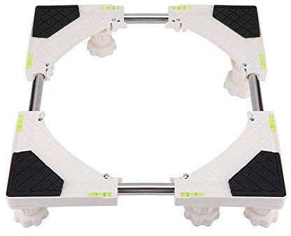 Home appliance base Movable base - 4/8 Feet Adjustable Stand Fridge Refrigerator Holder With eels Shockproof Washing Machine Base Bracket Anti Slip Universal Convenient Stacked Washer & Dryer Units