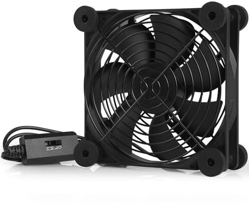 Bigqin Ventilateur USB PC 120 mm 5 V avec 3 vitesses de vent réglables, ventilateur de refroidissement silencieux à haut débit d'air compatible avec routeur modem récepteur DVR Xbox TV Box