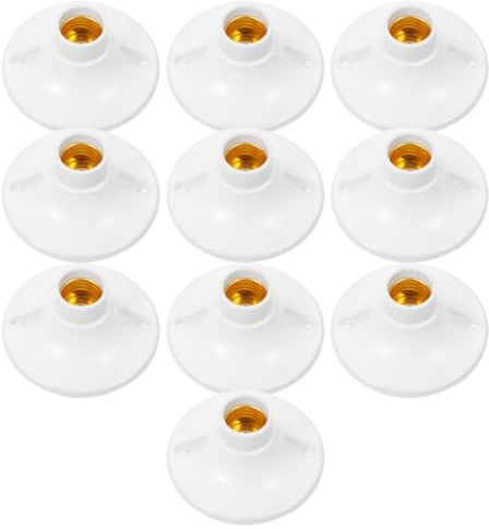 VICASKY 10Pièces Douille de Lampe Bakélite Résistante Feu Support de Plafonnier Stable avec Design à Vis Base Plat pour Décoration Intérieure et
