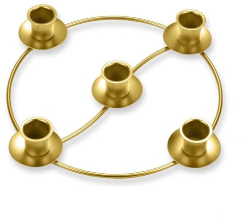 MGahyi Advent Wreath Candle Holder, Round Advent Candle Holders for 5 Candles Advent and Christmas Decorations, Gold Metal Ring Candles Stand for Table Church Home (2, Gold)