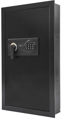 Begoniape Safe Tresor Feuerfest Embedded für Zuhause Wandtresor mit Zahlenschloss Digitaler MöBeltresor mit Feuerfest Wasserdicht und Intelligente Alarme 37 x 10 x 65cm (Batterien nicht enthalten)