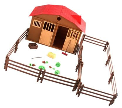 FIXOSHEE Jeu de Construction Ferme Miniature DIY pour Garçon Fille Modèle Scène de Ferme avec Maison Clôtures et Accessoires Éducatif pour Filles et Garçons