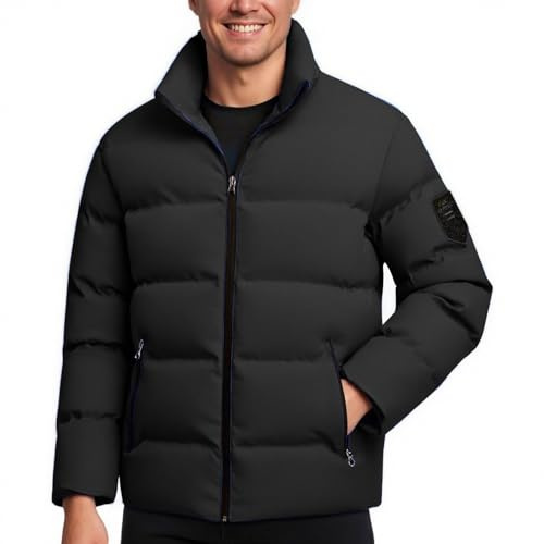 KOG Winterjacke Herren Steppjacke Wintermantel Fashion Daunenjacke Wanderjacke Oberteil Teenager Warm Strickjacke Herbst Vliesjacke College Jacke Dufflecoat Teddyfleece Jacke Baumwolle Bikerjacke