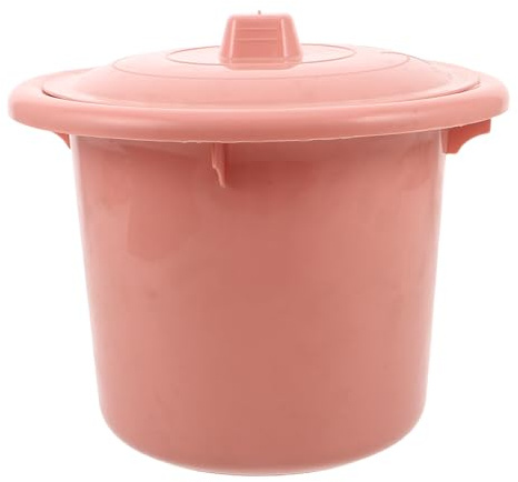 Mikinona Pot de Chambre en Plastique avec Couvercle Anti-Odeurs et Poignée Ergonomique, Urinoir Portable pour Adultes, Capacité Extra-Large, Pot de Nuit Rose pour Maison,