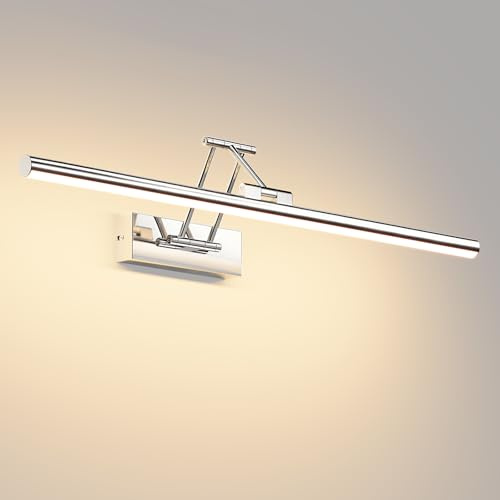 Klighten LED Spiegellampe Bad 60cm,20W 1500LM,3000K,Chrom | Drehung Spiegellampen für bad IP44, Spiegelleuchte Badezimmer, LED Badspiegelleuchten Badezimmerspiegel