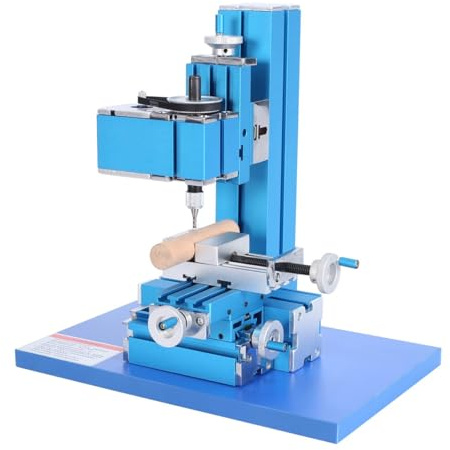 Mini Metal Lathe Machine, Universal DIY Tool Benchtop Wood Lathes Motorized Metalworking, 3000R/min, for Hobby Science Education Modelmakin