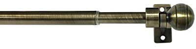 Tilldekor Designvitragestange MERAN, messing-antik, Ø10mm, ausziehbare Gardinenstange, 60 - 100 cm, inkl. Trägern und Befestigungsmaterial