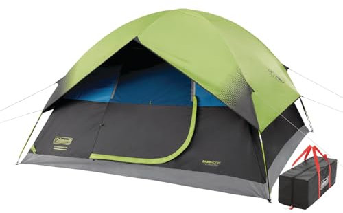 Coleman Sundome Dark Room Tent, 4/6 Person Tent Blocks 90% of Sunlight to Keep Inside Cool, Weatherproof Tent with Rainfly & Easy Setup in Minutes