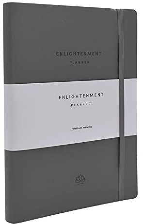 Enlightenment Planner | 12-monatiger undatierter Monats-Wochenplaner | Verfolgen und steigern Sie Produktivität, Glück, Leidenschaft, Stimmung, Meditation und Reflexion (grau, Softcover A5, 14,8 x 21