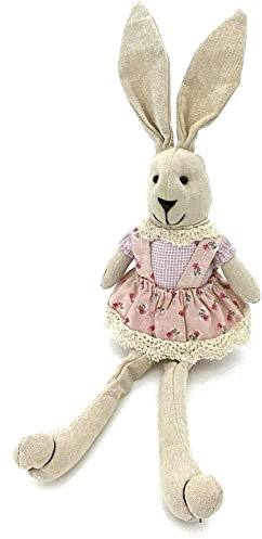 heimtexland ® Tilda Typ740 - Taburete para bordes, diseño de conejo de Pascua, 40 cm, color rosa