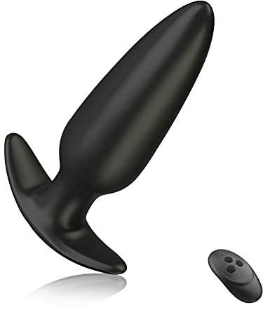 Plug Anal Vibrador Con 10 Modos De Vibración Vibrador Anal Con Mando a Distancia Plug Anal De Silicona Suave Masajeador De Próstata Para Hombres, Mujeres Y Parejas (M)