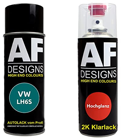 Autolack Spraydose Set für VW LH6S Scarab Green 2K Klarlack Basislack Sprühdose Spraydosen 2x400ml