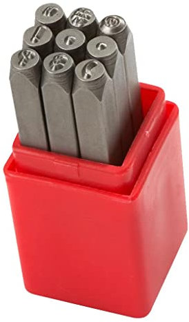 Sharplace 9 X 4 Mm Metallstempel Set Interpunktionsstanzer, Stempelwerkzeug, Kohlenstoffstahl, Heimwerkerwerkzeug