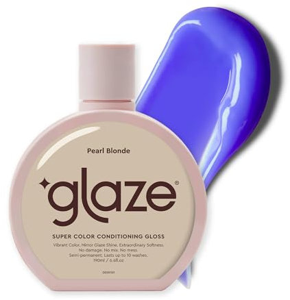Glaze Supergloss Color Conditioning Gloss – Hydrating Semi-Permanent Color Hair Gloss & Shine Boost – Color Depositing Mask - Vegan, Cruelty-Free – 190ml - Pearl Blonde - Purple Toner