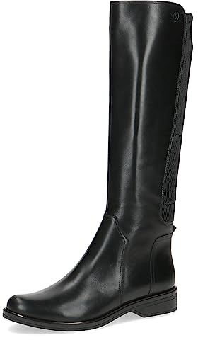 CAPRICE Bottes femme hautes à talons à fermeture éclair élégantes, Noir (Black Comb), 37 EU