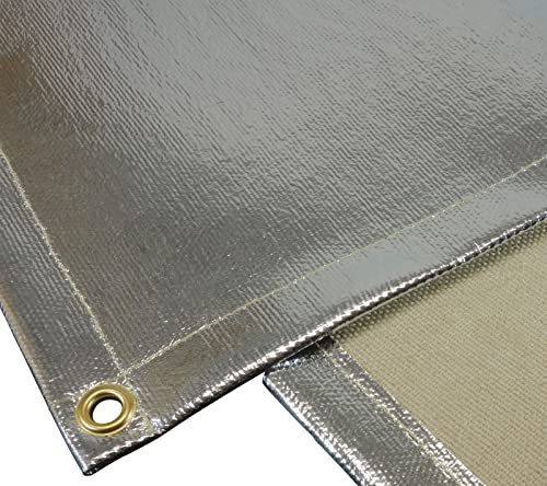 1 Stück Hitzeschutzdecke Hitzeschutzmatte mit Ösen Alu-Fiberglas 1,80 x 1,80 m Schweißdecke Löschdecke| VIELE GRÖSSEN & 1-10 Stück | Brandschutz Decke Fiberglas Matte Auspuff Krümmer | PREMIUM