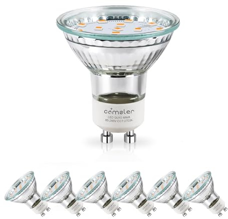comzler GU10 LED Bulb Dimmable, 50W Halogen Equivalent GU10, 2700K Soft White GU10 Bulb Replacement for Track Lighting, MR16 GU10 Light Bulb LED 4W，120°Beam Angle，400LM 120V, Pack of 6, ETL Listed