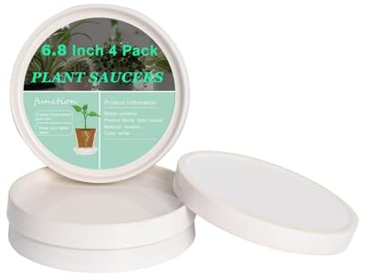 vensovo 4er-Set Keramik-Blumentopfuntersetzer, 17,5 cm Pflanzenschalen für 11-15 cm Töpfe, wasserdichte Übertöpfe mit Bodenschutz für Zimmerpflanzen