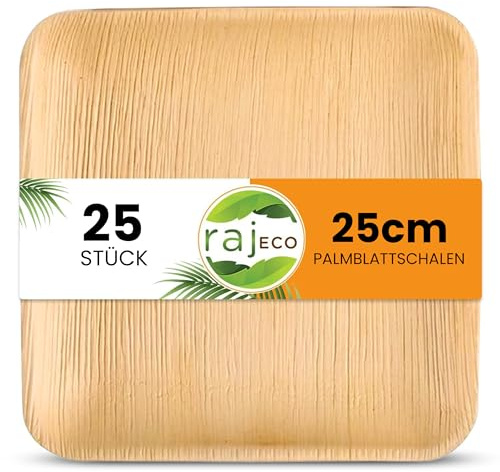 Raj Palm Leaf Square Plates 10 (25cm) | 25 Pack | Eco Fancy