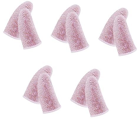 OSALADI Gaming Fingerschutz 10 Stück aus Kohlefaser für Handyspiele, Daumen | Schweißresistente Fingerlinge, Kompakt und Leicht, für Erwachsene Beim Mobilen Spielen dem Sofa Rosa