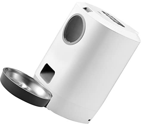 DOITOOL 1pc Automatic Pet Feeder Timer Smart Pet Food Dispenser for Cats and Dogs Removable Design for Easy Cleaning Recording Feature Transparent Food Window