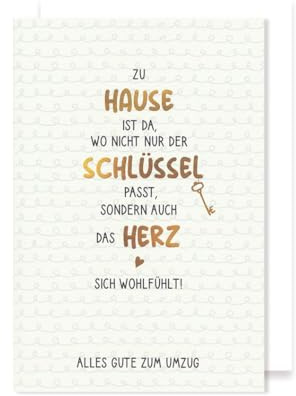 AvanCarte Umzug Einzug Karte Grußkarte Zuhause Schlüssel Herz 16x11cm