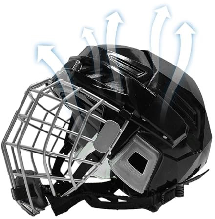 Uozonit Caschi da hockey su ghiaccio, caschi da portiere da hockey su strada: protezione del viso, attrezzature traspiranti e protettive, attrezzature sicure e robuste per ragazzi e adulti, hockey su