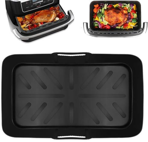 Silicone Air Fryer Liner Ninja Ninja Flexi Drawer Af500uk,Airfryer Silicone Liners for Ninja Silicone Liners Foodi Dual 10.4l Af500Uk Large Silicone Air Fryer Liners Accessories Reusable(1 Pc Black)
