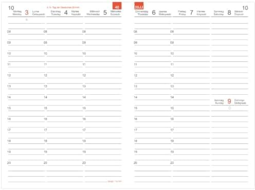 X17- A6 Wochenkalender-Wochenplaner Nachfüllpack | „Classic Plus“ 2027, 2 Hefte à 6 Monate, inkl. Memokarte. Nur passend für das X17-System. Made in Germany