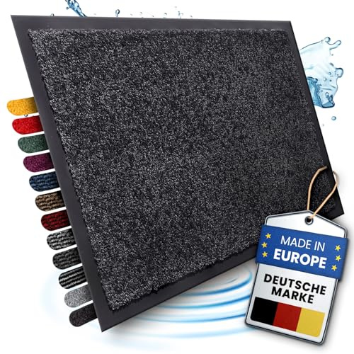 Bodenständig® Saubere Schuhe Dank saugstarkem Stoff (robust) perfekte Größe Schwarz in 60x90cm - Fußmatte innen, Fussmatte innen - Schmutzfangmatte für innen Türmatte