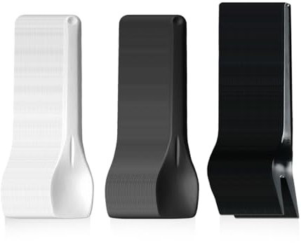 EHDWXVZM 150 pièces de cuillères à dessert et fourchettes, cuillères à dessert en PLA blanc et noir, 9,5 x 2 cm, fourchettes noires 11 x 1,3 cm