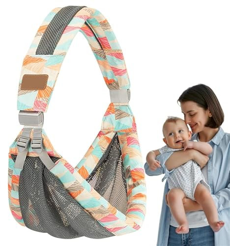 Babytrage für Neugeborene und Kleinkinder, Tragetuch für Kinder, Hüfttrage für Kleinkinder, arbeitssparende verstellbare Babytrage, Baby-Seitentrage mit Schultergurt, Kindertrage bis 25kg (C)