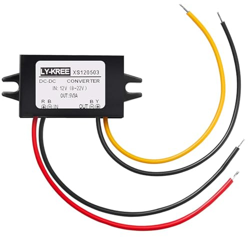 Xrten Convertitore di Tensione 12v, Convertitore Impermeabile da 12V a 5V 3A, Convertitore Dc Step Down, Trasformatore 12v 3a, DC Converter DC 12V, Auto Convertitore Trasformatore di Potenza