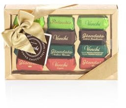 Venchi - Cofanetto Dorato con Cioccolatini Gianduiotti Assortiti, 110 g - Con Nocciola Piemonte IGP - Senza Glutine - Idea Regalo