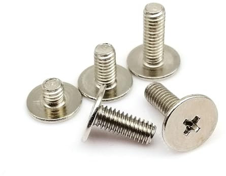 Générique Lot de 25 vis à tête Plate Extra Large et Ultra-Minces en Forme de Croix M2,5 M3 M4 adaptées à la réparation d'ordinateurs Portables(5mm,M3 DK 8mm)