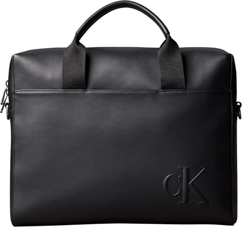 Calvin Klein Herren Laptoptasche Bold Commuter mit Schulterriemen, Schwarz (Black), Einheitsgröße