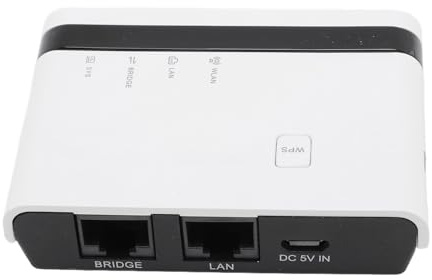 MENDUNER Servidor de Impresión Inalámbrico para 4 Impresoras USB: Puente LAN de 10/100Mbps, Enchufe y Reproducción, Admite Modos con Cableado, 2.4g Inalámbrico y (Enchufe de la UE)