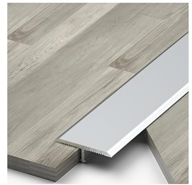 3 Stück Aluminium-T-Formleisten Bodenübergangsleisten flache Trennleiste für Verbindungsböden von Laminatdielenfliesen(Size:6mm/0.23in,Color:Silver)