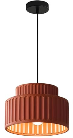 KCO Sospensione in resina rossa Ø23 cm, altezza regolabile 150 cm E27, cucina