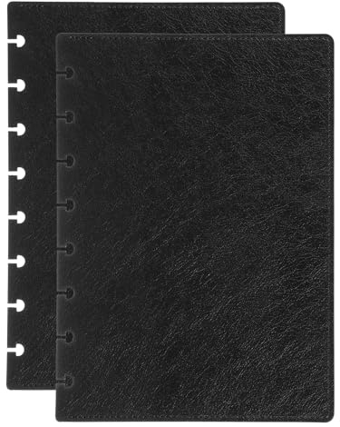 PATIKIL 1 Juego De Cubierta De Cuaderno De Disco De Cuero Suave 6.3 x 8.66 Tamaño A5 Cubierta De Planificador De Disco Para Producto De Oficina De Cuaderno De Disco Negro