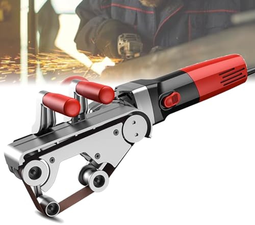 Hydravex Polisseuse Professionnelle pour tuyaux métalliques, polisseuse pour Tubes Ronds en Acier Inoxydable, Ponceuse à Bande pour Tubes Ronds, 6 Vitesses Variables, 1 100 W 4Roller