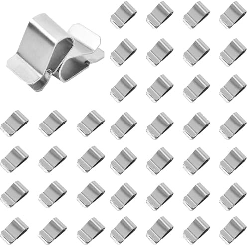 Powerruif 40 Pezzi Clip a U in Acciaio Inox, Clip in Metallo a Molla in Acciaio Inossidabile per Industriale Attrezzature Fissaggio 21 mm x 12 mm, per Tubo Da 3,5 mm