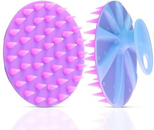 INNERNEED Brosse magnétique en silicone pour le cuir chevelu - Poils doux et épais - Brosse de shampooing de la taille de la paume pour massage du cuir chevelu humide ou sec - Améliore la circulation