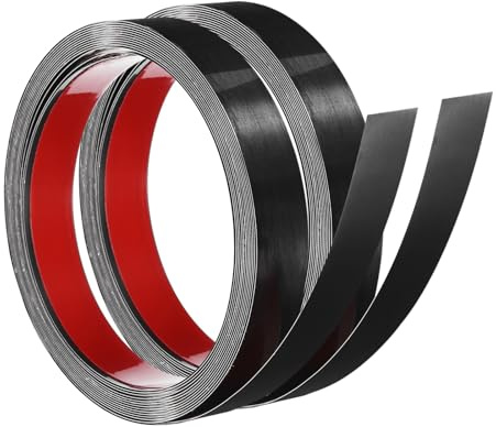 QUARKZMAN 2 Stück Metallband Selbstklebend, 0.3 * 25mm*5m Zierleisten Wandleiste aus Edelstahl zum Abziehen und Aufkleben für Kamin, Spiegelrahmen, Möbel & Heimdekoration Gebürstetes Schwarz