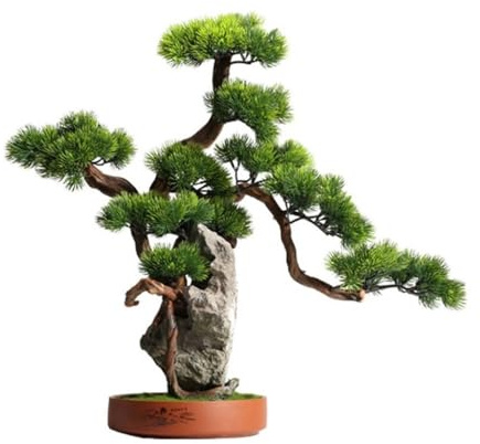 Konstgjorda växter inomhus, Stenparti Simulering Krukväxt Dekorativ Bonsai, Skrivbordsdisplay Konstträd Krukprydnader for Hem, Kontor