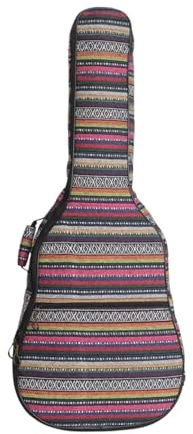 LUYSGBXR Gitarrentasche 40/41 Zoll E-Gitarrenkoffer Ethnischer Strickstil Klassischer verdickter interner wasserdichter Rucksack(Color 01)
