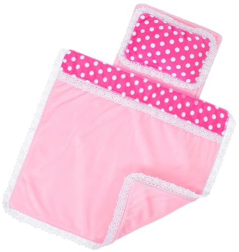 GARVALON Ensemble de Literie Miniature pour Maison de Poupée 3 Pièces en Tissu Doux Matelas Oreiller et Couette en Velours Épais Accessoires pour Mini-Berceau Kit Déco Garçon et