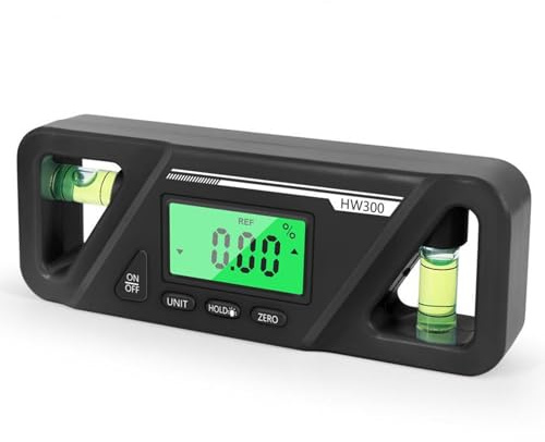 Buscador de ángulos de transportador | Nivel digital y transportador 3 en 1 Inclinómetro magnético de nivel digital multiusos Buscador de ángulos con pantalla LED brillante portátil, no incluye bater